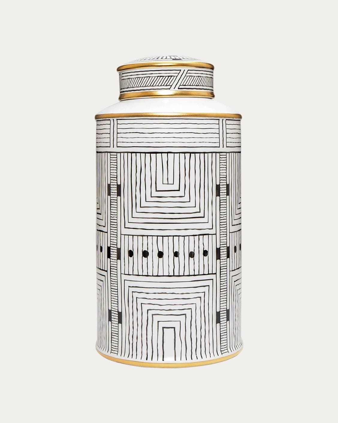 Maze Arneson canisters in black and white, shown in a product front view as image 1