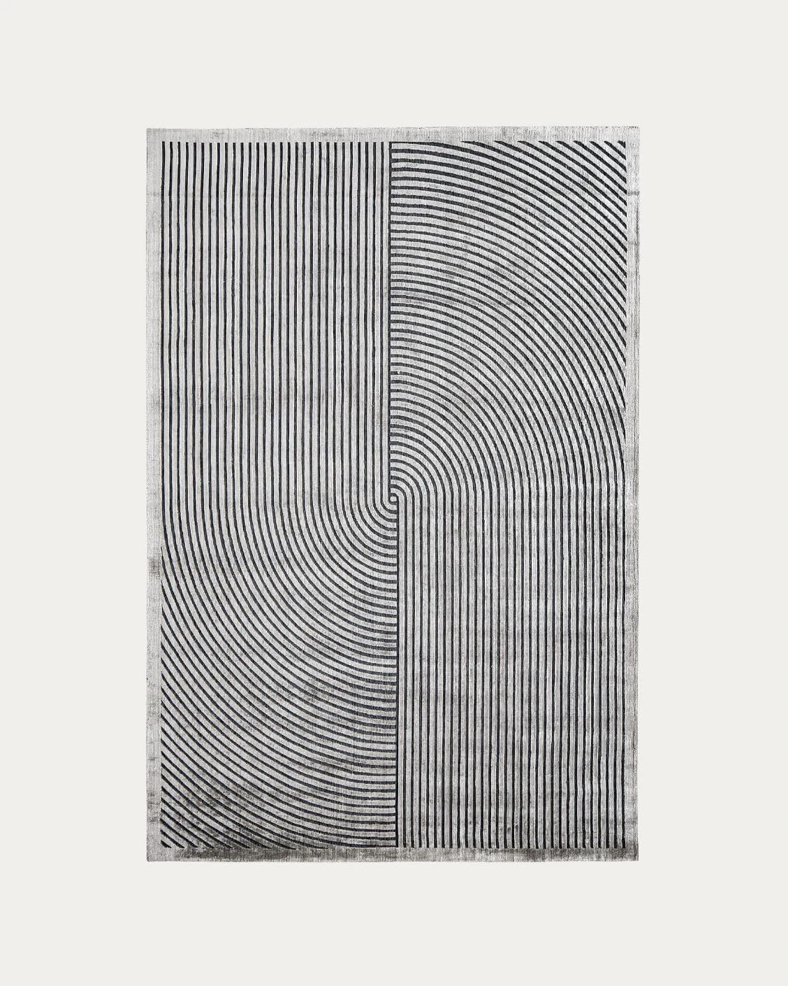 Maze Ebony carpets in grey and charcoal, shown in a product top view as image 1