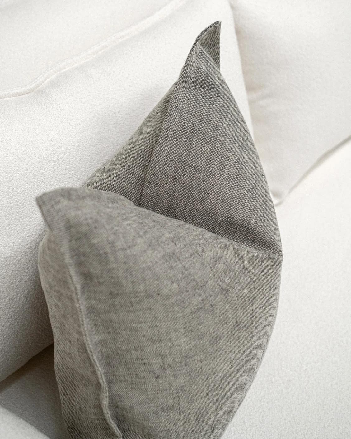 Mel Ash cushion in grey, shown in a product top view as image 7