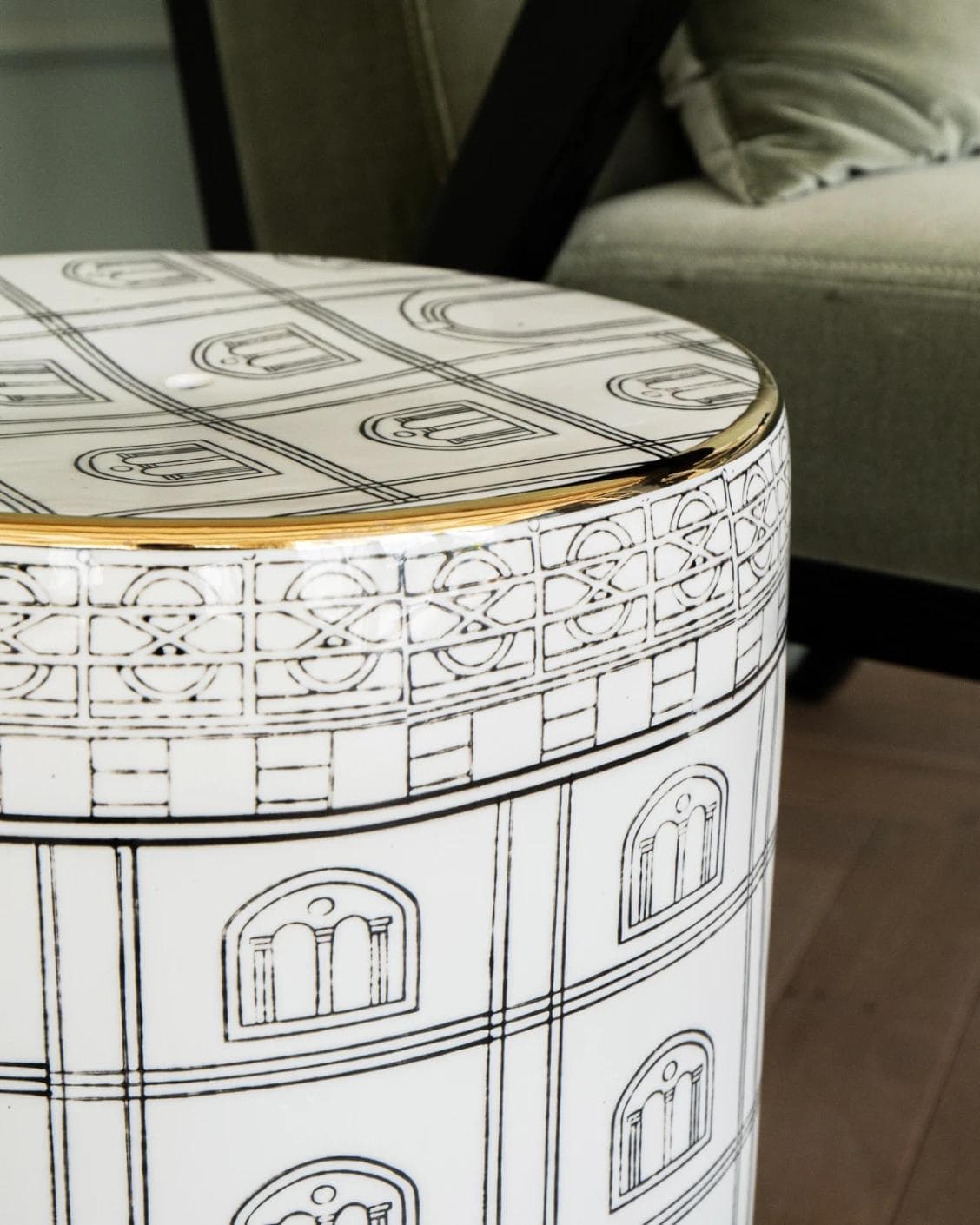 Mia Jacobsen II stools in black and white, shown in a lifestyle close-up as image 4
