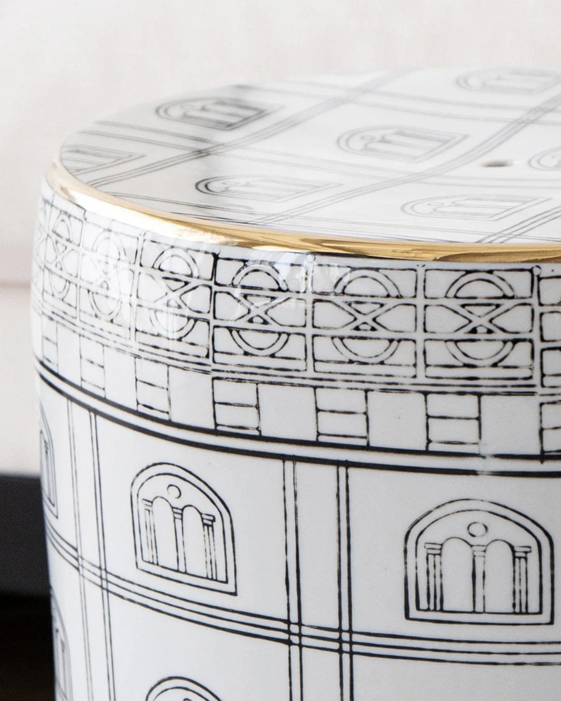 Mia Jacobsen II stools in black and white, shown in a lifestyle close-up top view as image 5
