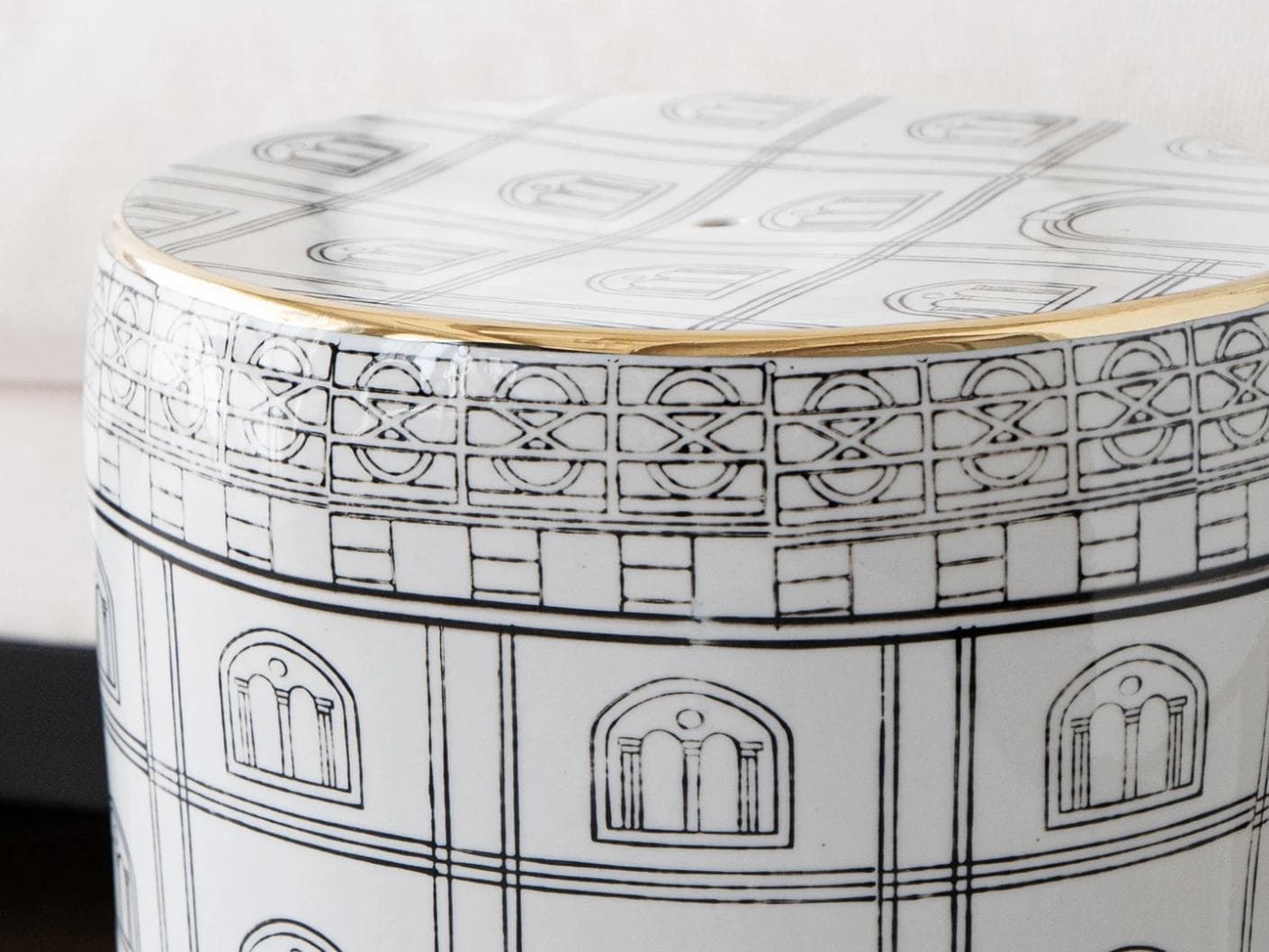 Mia Jacobsen II stools in black and white, shown in a lifestyle close-up top view as image 5