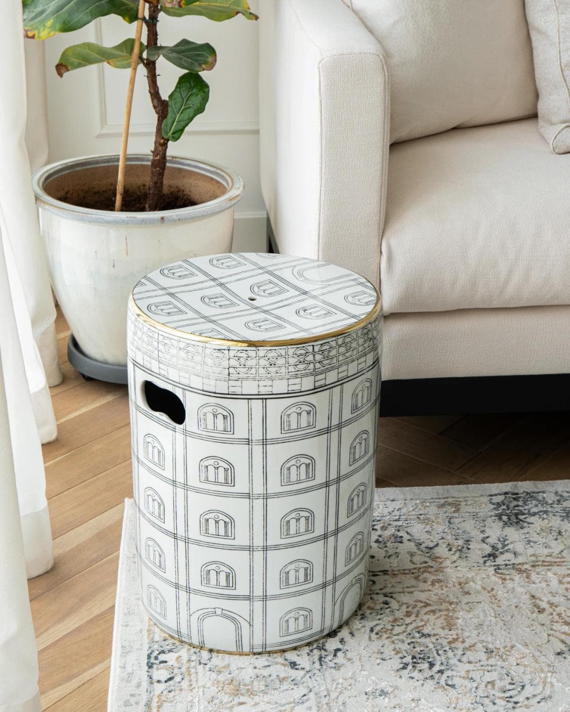 Mia Jacobsen II stools in black and white, shown in a lifestyle top view as image 15