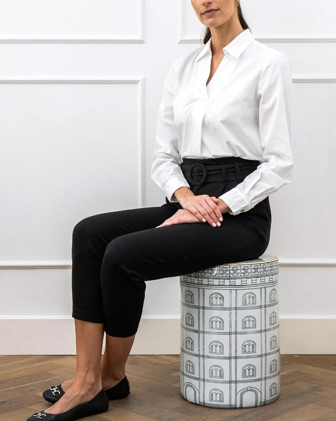Mia Jacobsen II stools in black and white, shown in a product front view as image 19