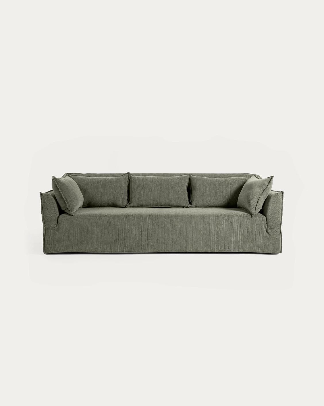 Miro Olive Grey sofa in olive grey, shown in a product front view as image 1