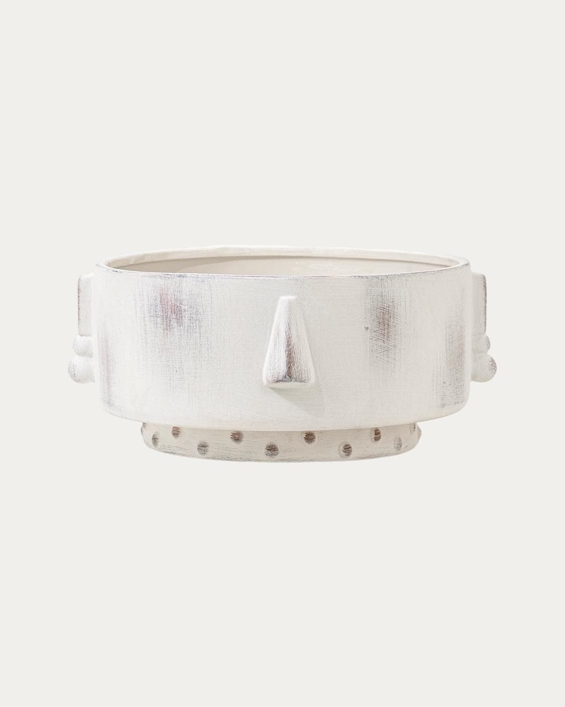 Misha Terra bowls in ivory and white, shown in a product front view as image 1