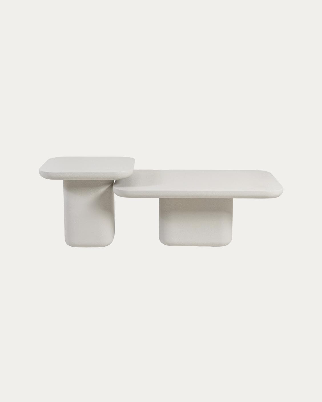 Modena Set Of 2 coffee table in soft ivory and stone, shown in a product front view as image 1