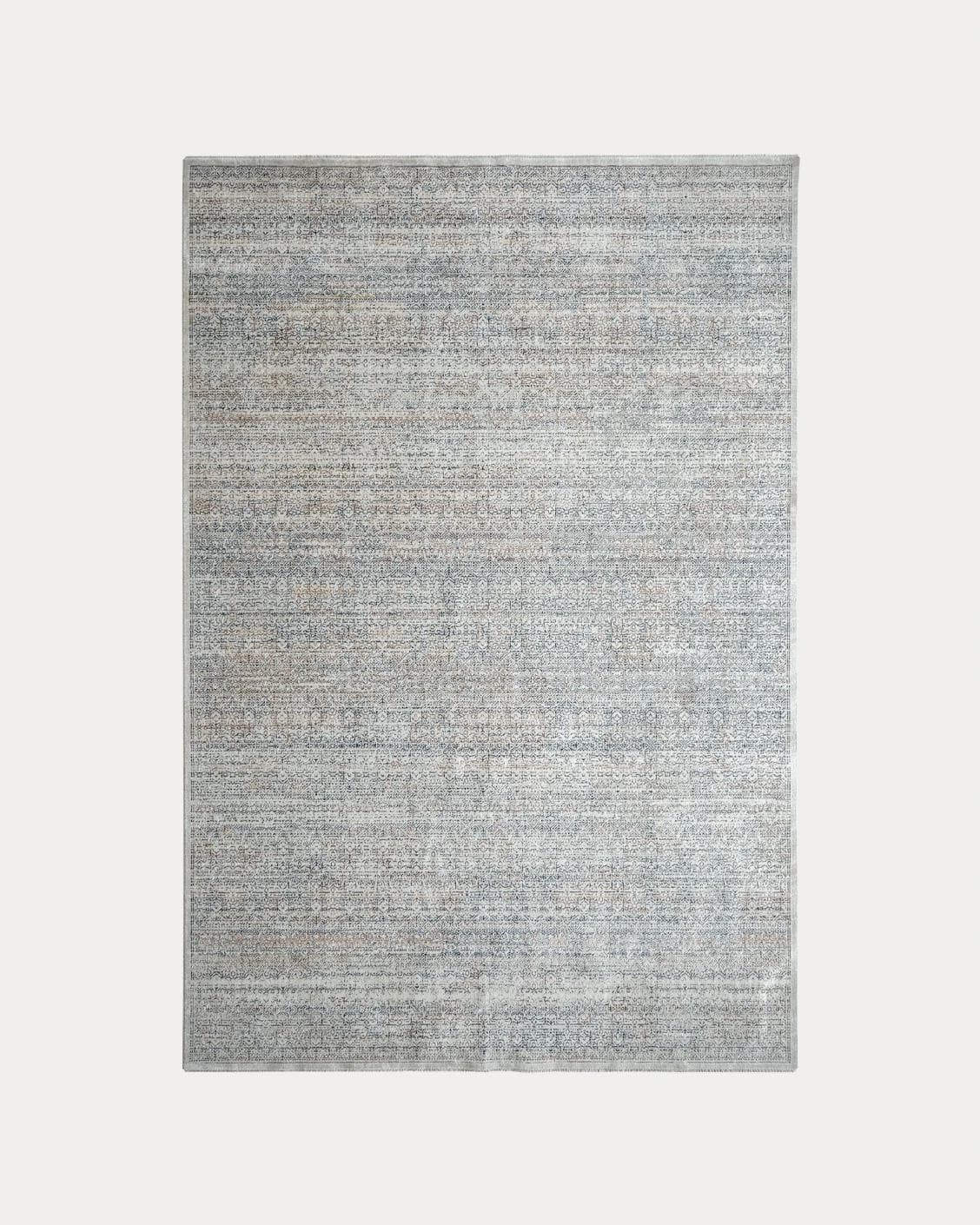 Natalia Azure carpets in blue and grey, shown in a product top view as image 1