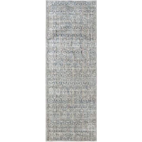 Natalia Azure carpets in blue and grey, shown in a product top view as image 1