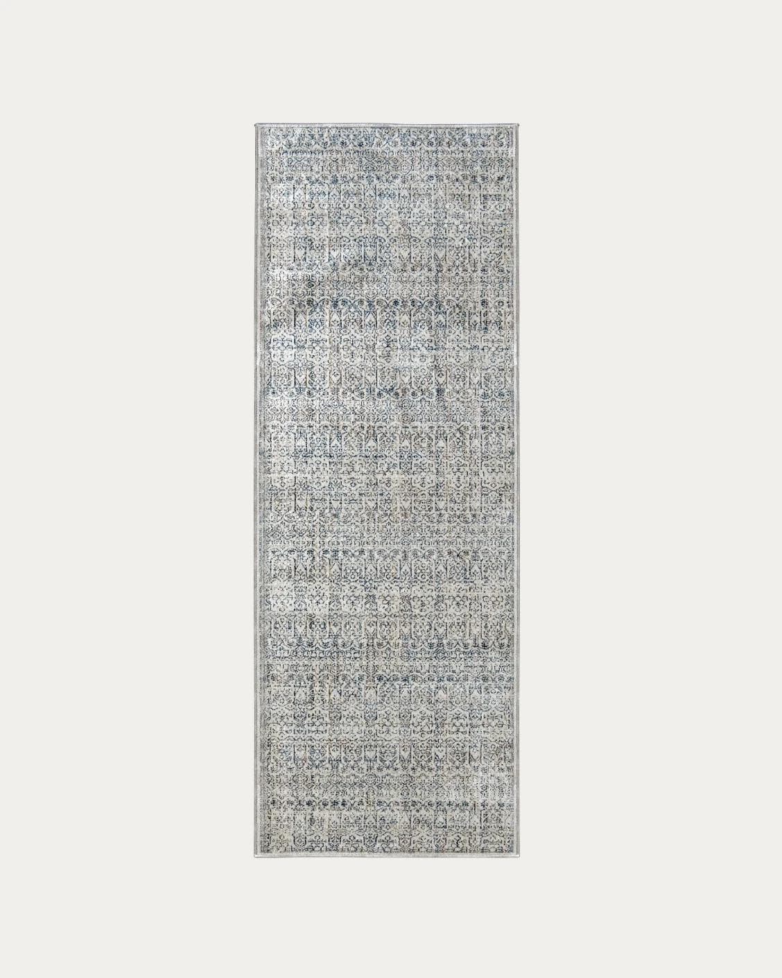 Natalia Azure carpets in blue and grey, shown in a product top view as image 1