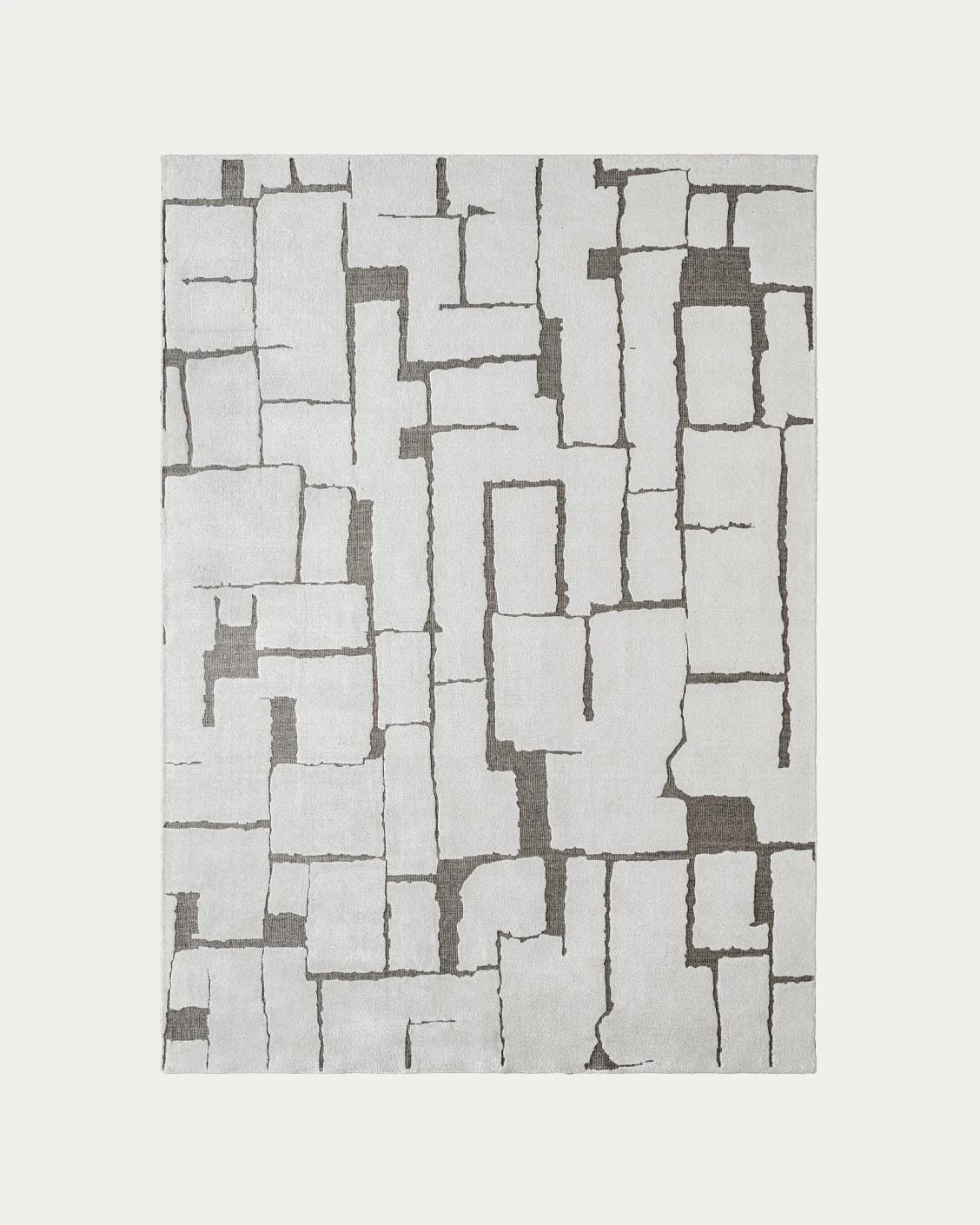 Nico Sandy carpets in ivory, grey and brown, shown in a product top view as image 1