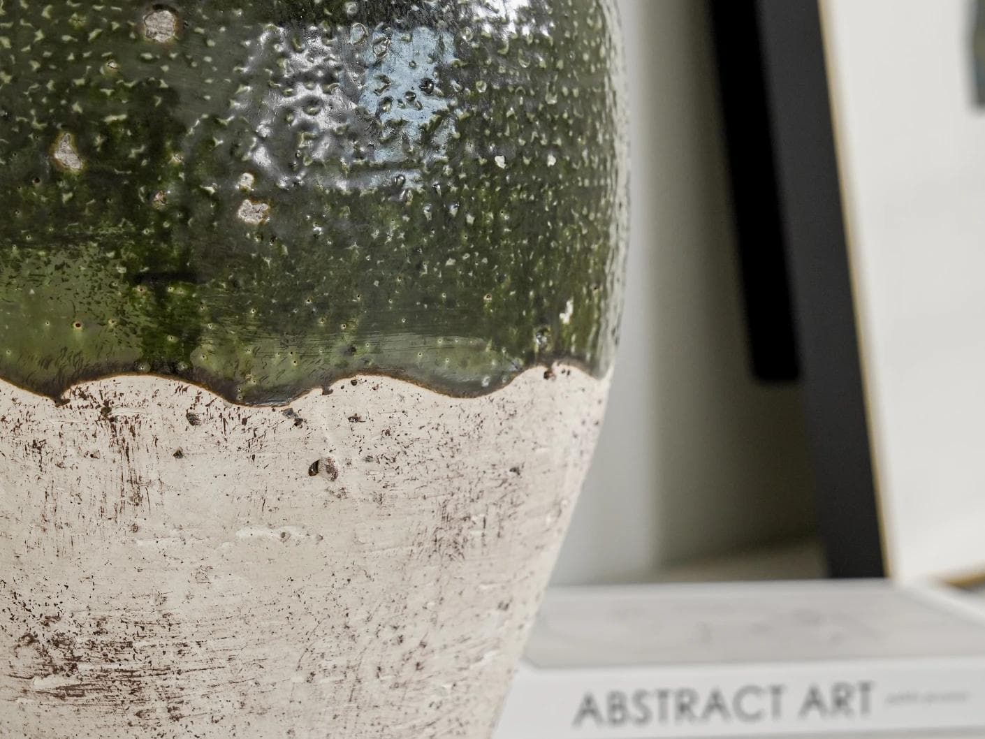 Nilsa Terra vases in deep olive and green, shown in a lifestyle left view as image 7