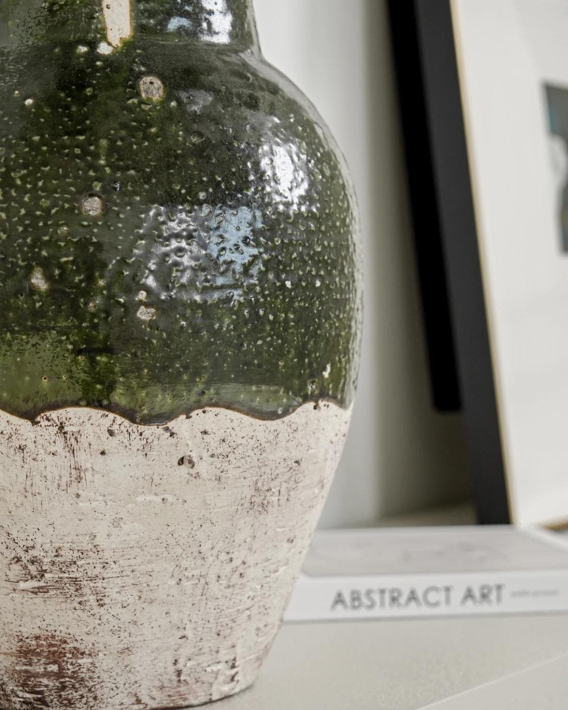 Nilsa Terra vases in deep olive and green, shown in a lifestyle left view as image 7