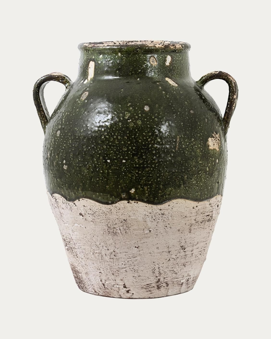 Nilsa Terra vases in deep olive and green, shown in a product front view as image 1