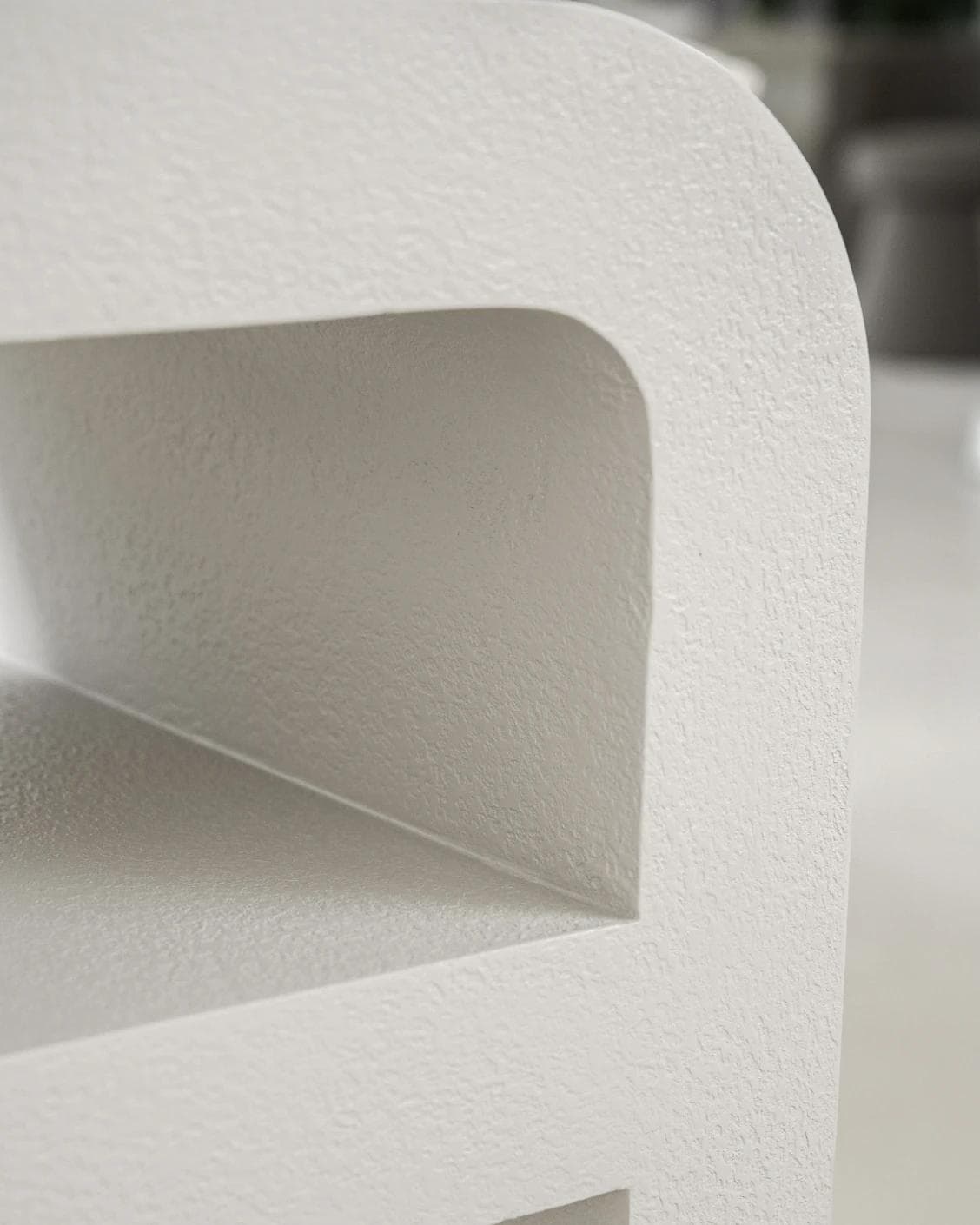 Orta console table in soft ivory and stone, shown in a lifestyle close-up as image 4