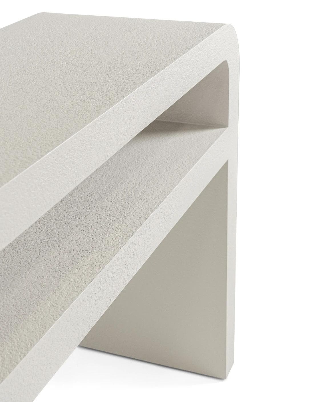 Orta console table in soft ivory and stone, shown in a product close-up as image 7