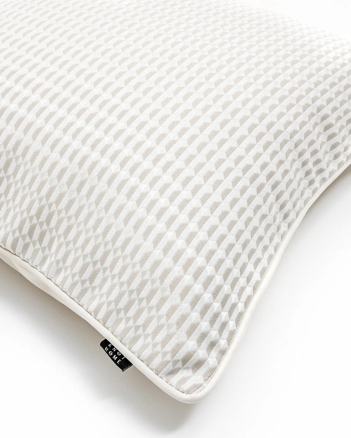Paola Laurent cushion in white and beige, shown in a product top view as image 7