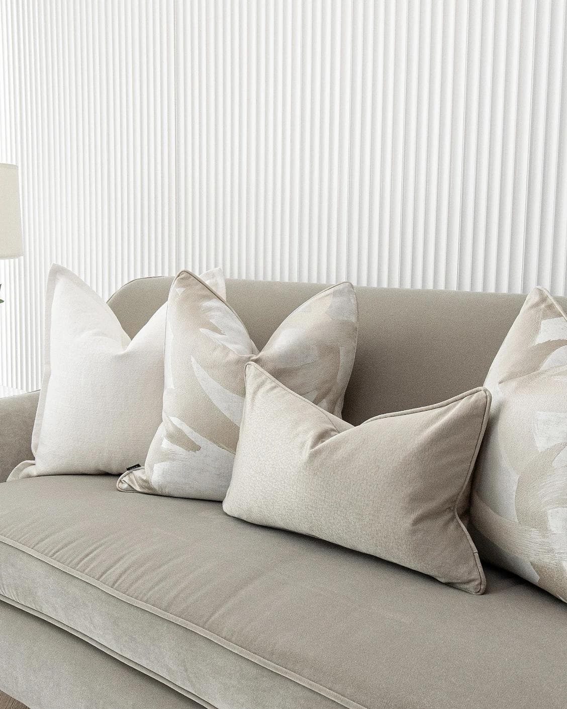 Harry Bundle cushion in gold, beige, silver and white, shown in a product right view as image 7