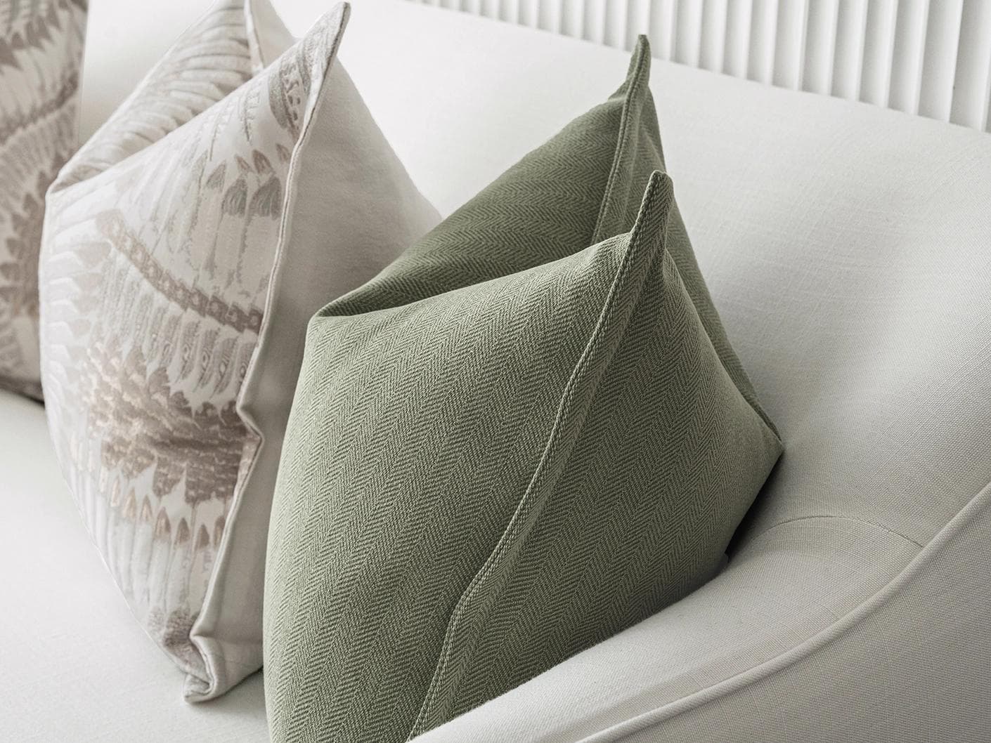 Quentin Bundle cushion in green, brown and grey, shown in a product right view as image 7