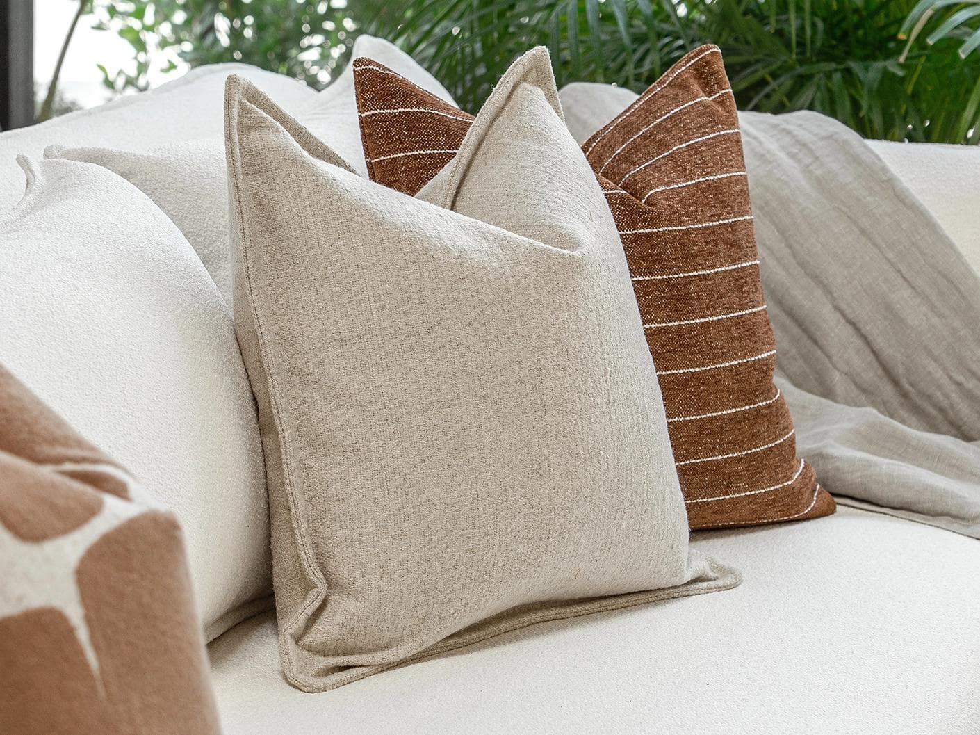 Ranjith Bundle bundle - indoor in beige and brown, shown in a lifestyle left view as image 1