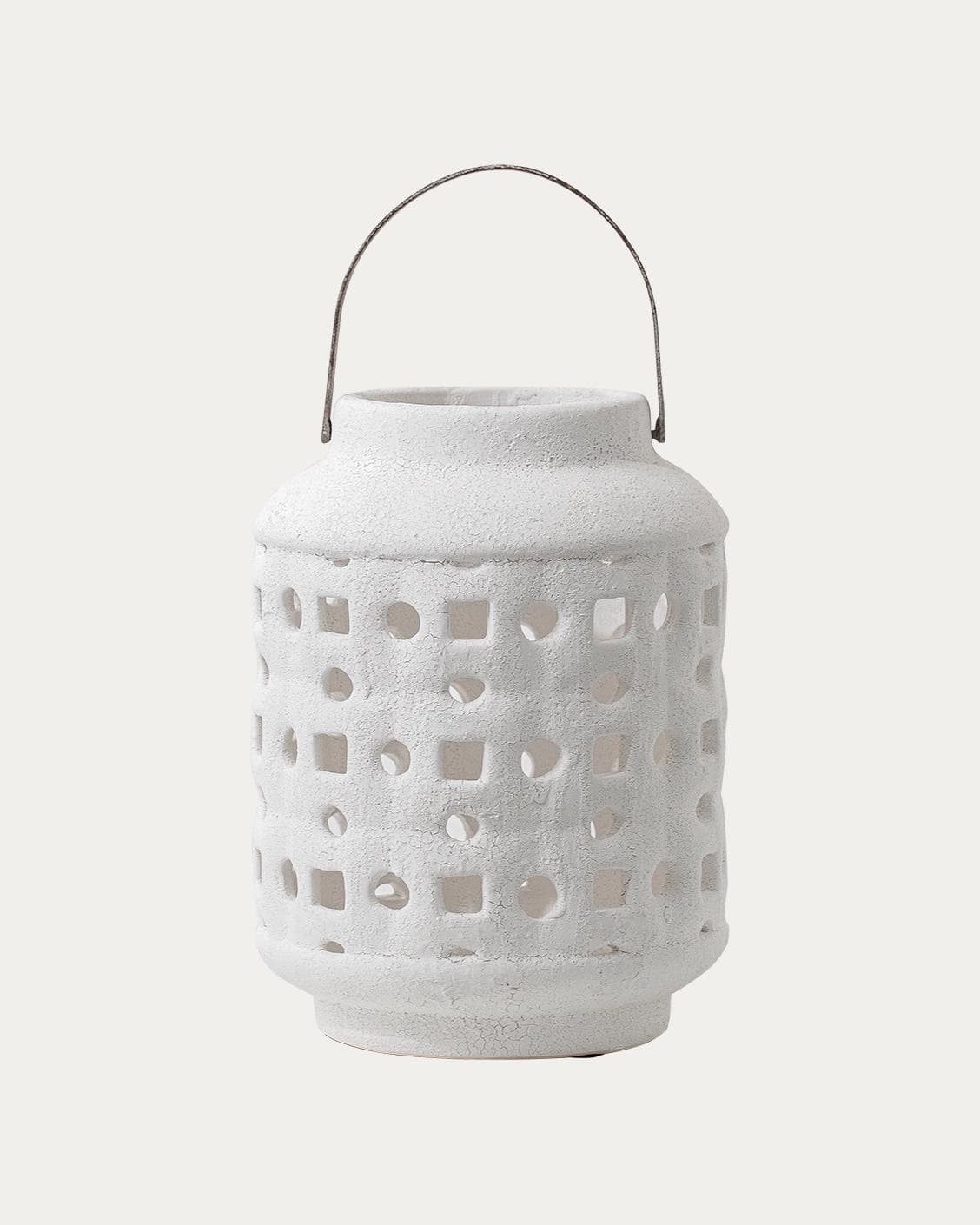 Reba Terra candle holders in soft ivory and ivory, shown in a product front view as image 1