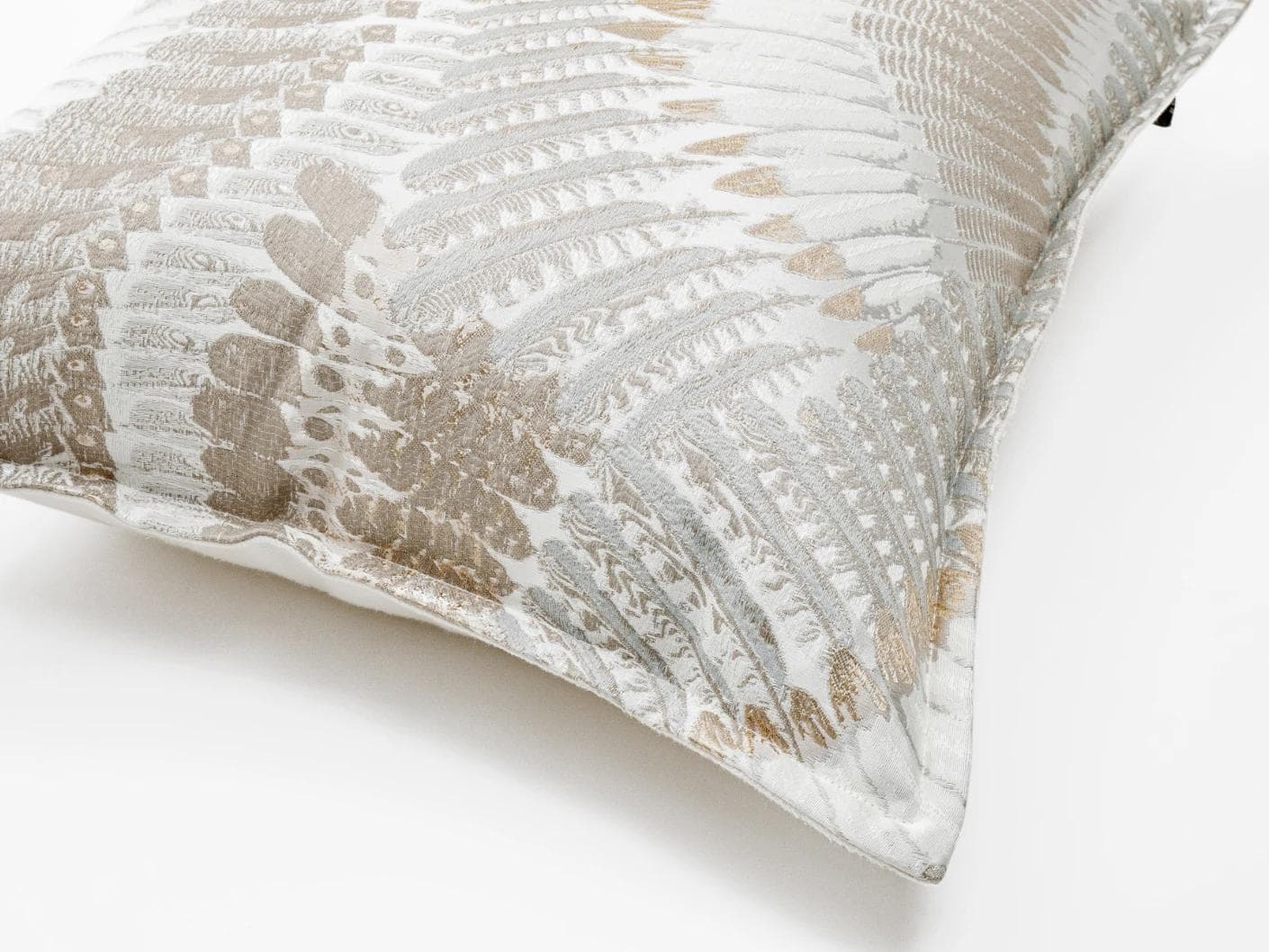 Reesha Bianca cushion in brown and grey, shown in a product top view as image 7