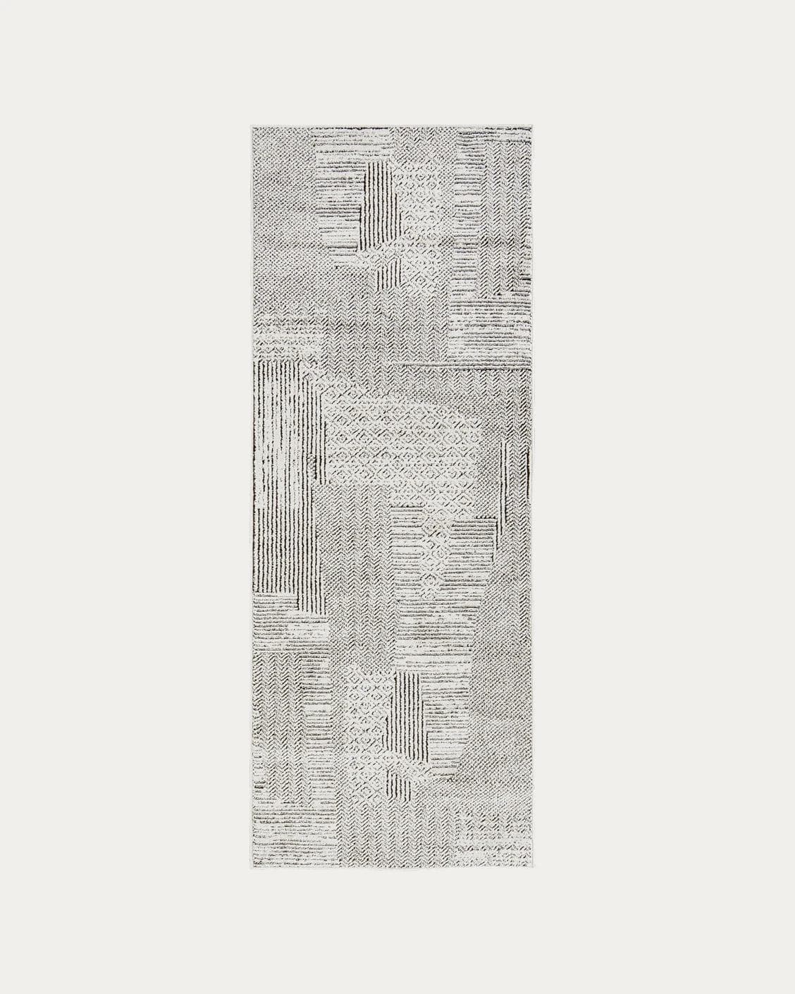 Renzo Dusty carpets in black and white, shown in a product top view as image 1