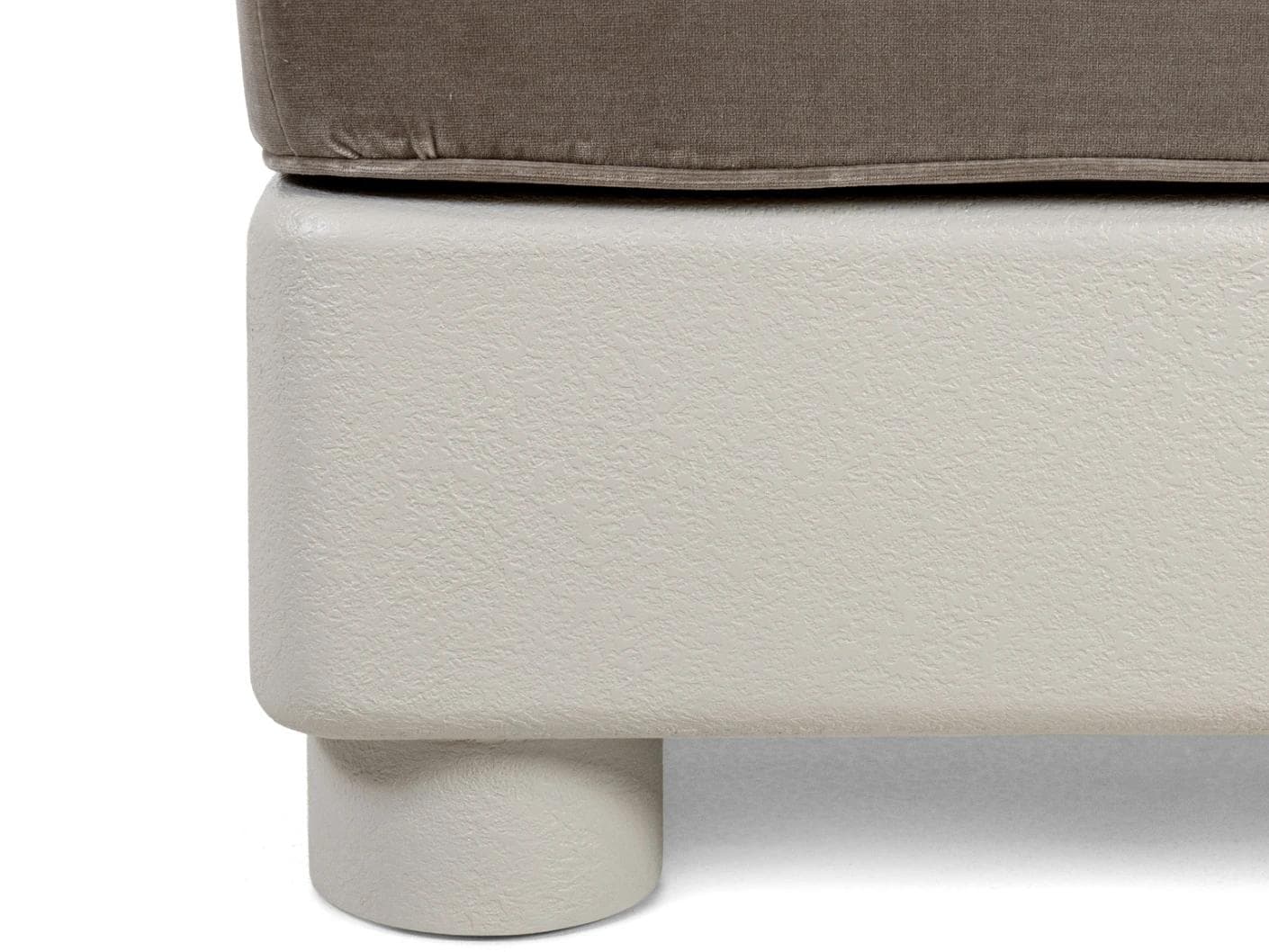 Rina bench in warm taupe, ivory and taupe, shown in a product close-up as image 10
