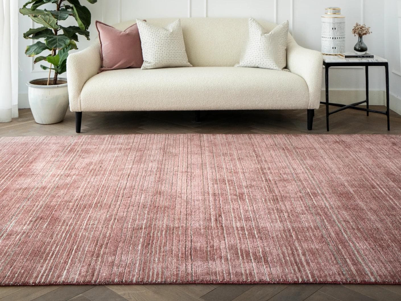 Rita Rosso II carpet in red, shown in a lifestyle front view as image 5
