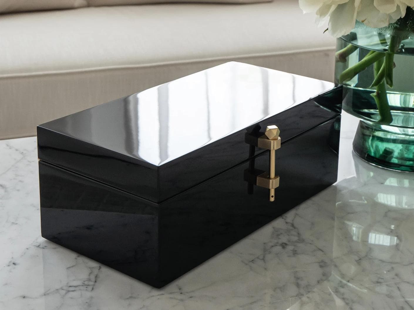 Romare Cornell accessory in black, shown in a lifestyle left view as image 2
