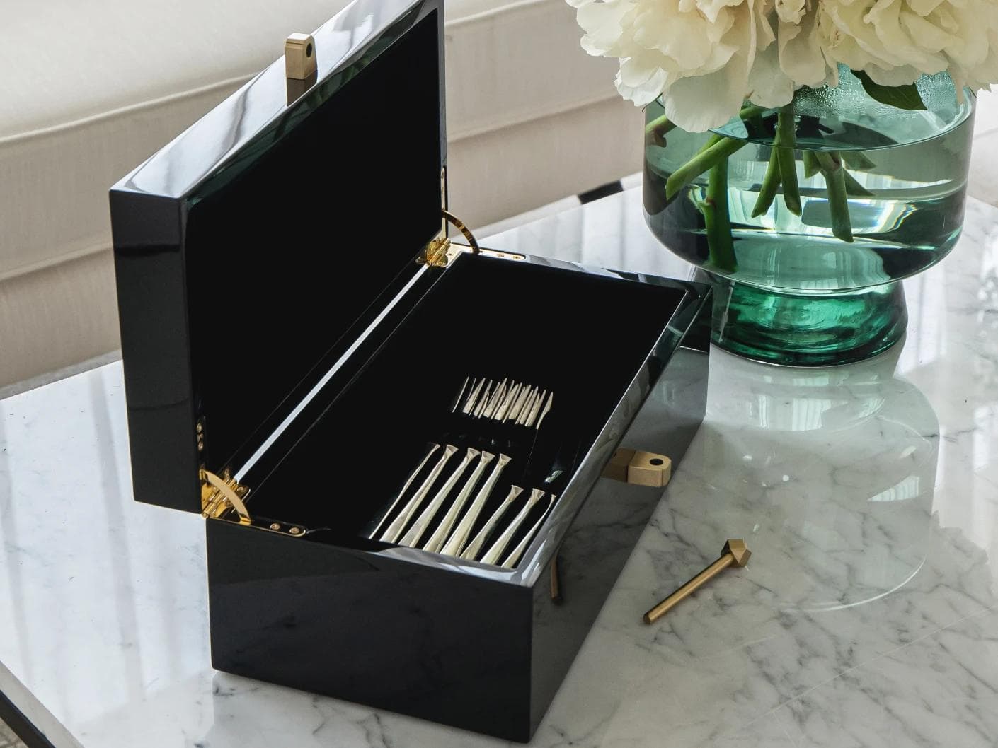 Romare Cornell accessory in black, shown in a lifestyle left view as image 5