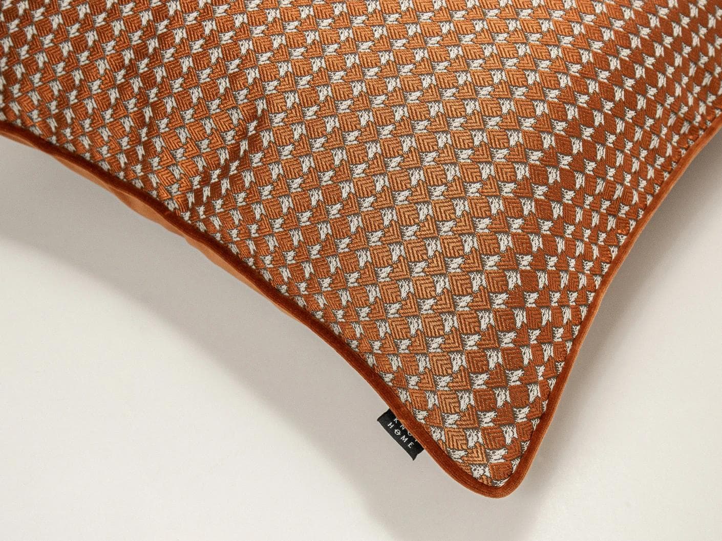 Rory Caravaggio cushion in orange, shown in a product top view as image 9