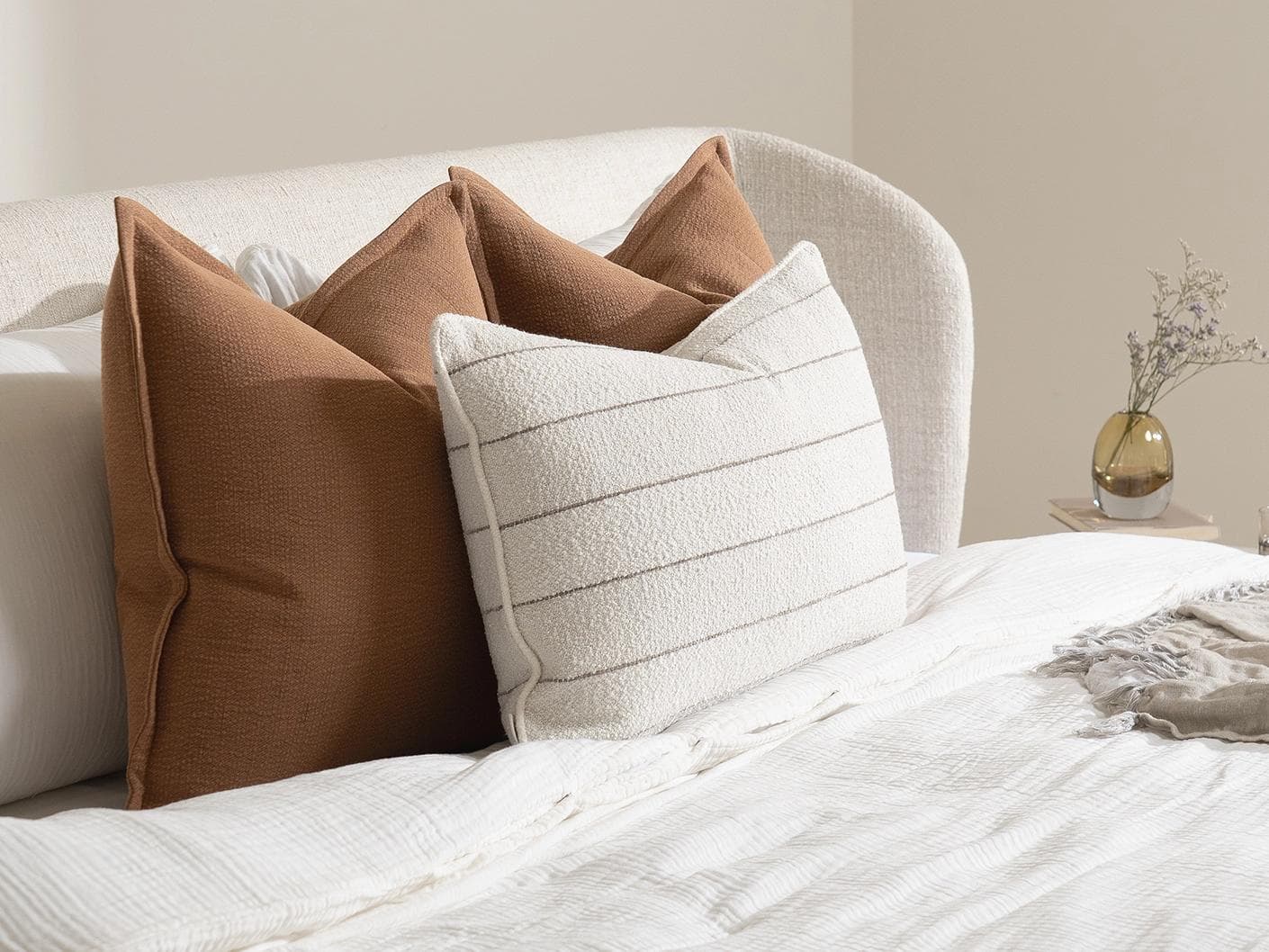 Rosh Bundle bundle - indoor in rust and ivory, shown in a lifestyle left view as image 3