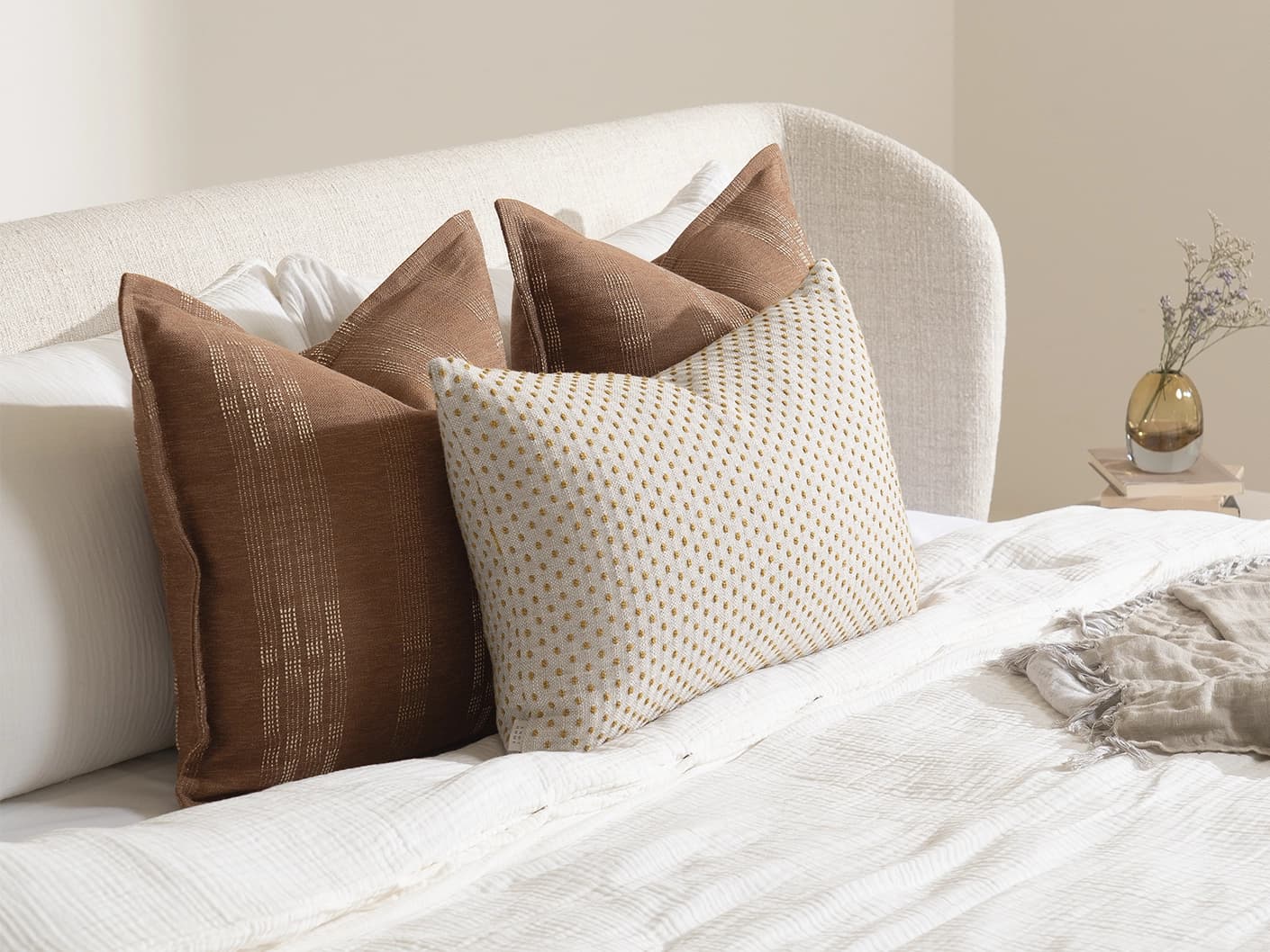 Sam Bundle bundle - indoor in brown, orange and beige, shown in a lifestyle left view as image 3
