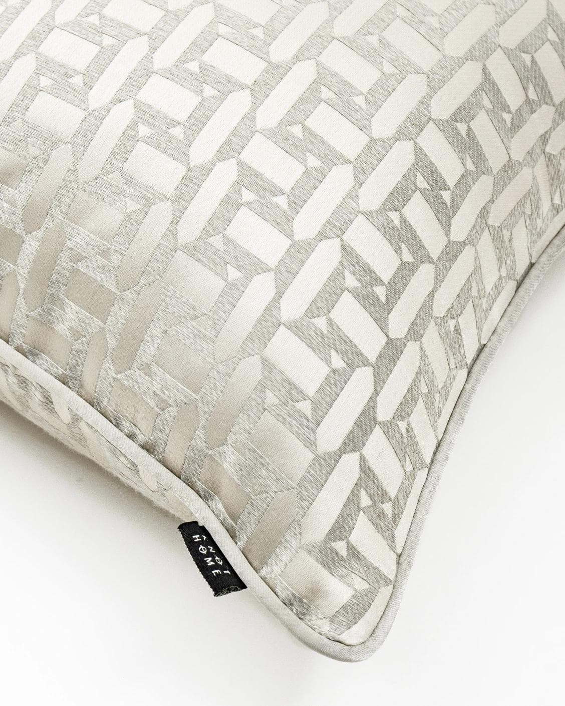 Selena Laurent cushion in white and silver, shown in a product top view as image 6