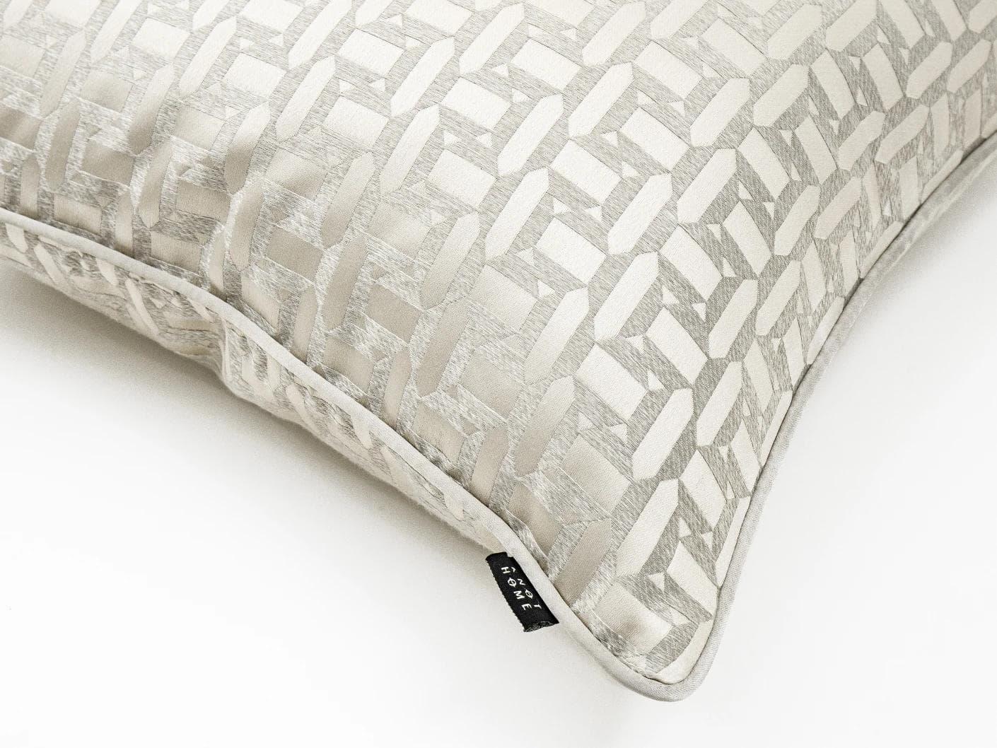 Selena Laurent cushion in white and silver, shown in a product top view as image 6