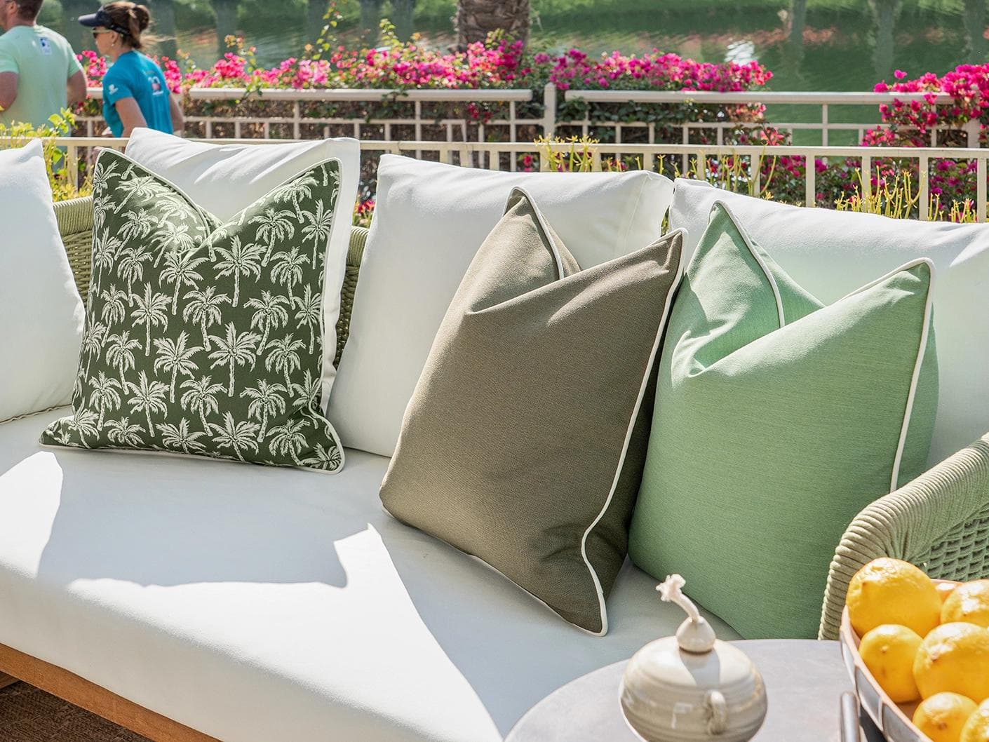 Shikha Bundle cushion in green, shown in a lifestyle right view as image 6