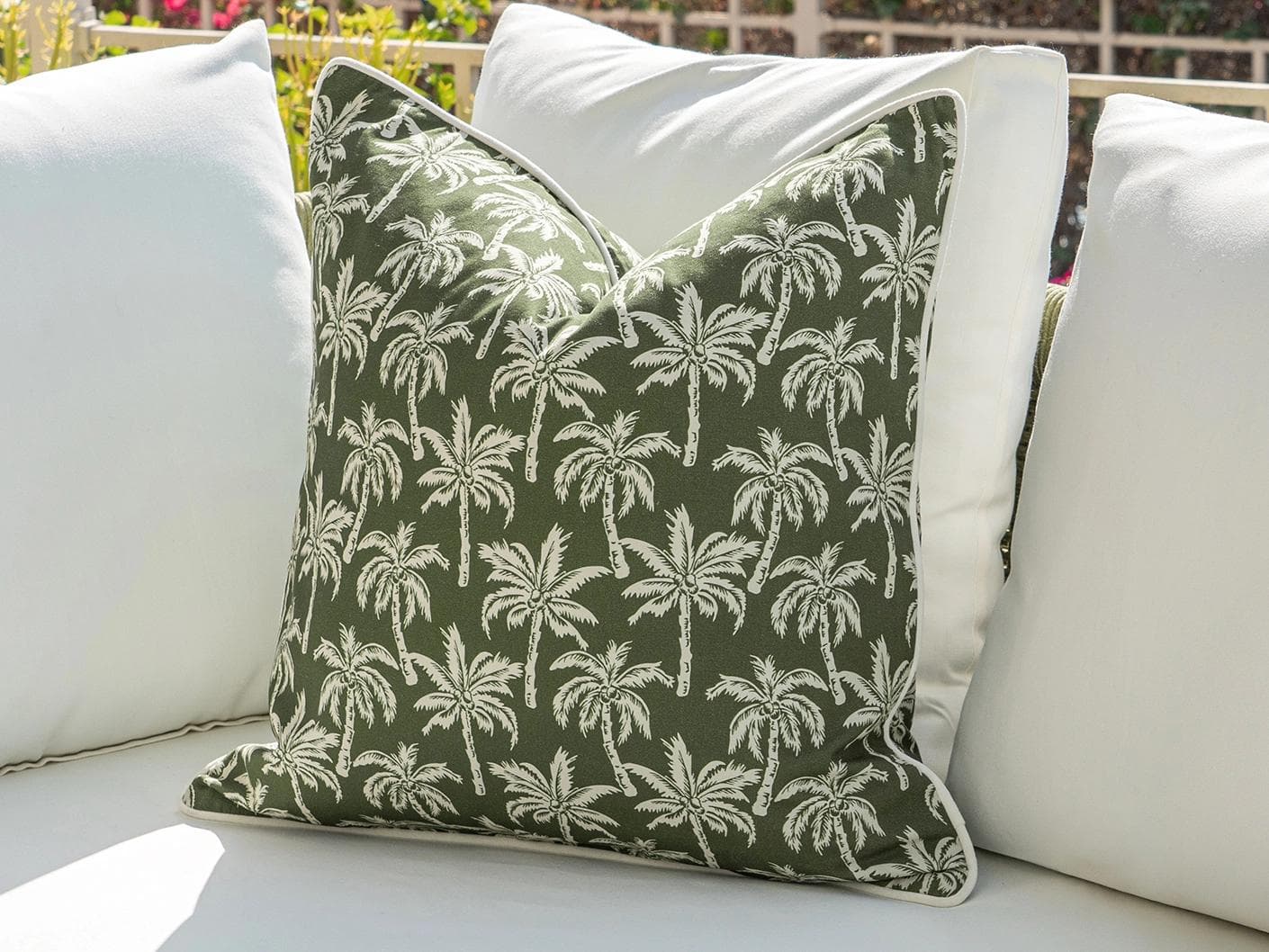 Shikha Bundle cushion in green, shown in a lifestyle right view as image 7