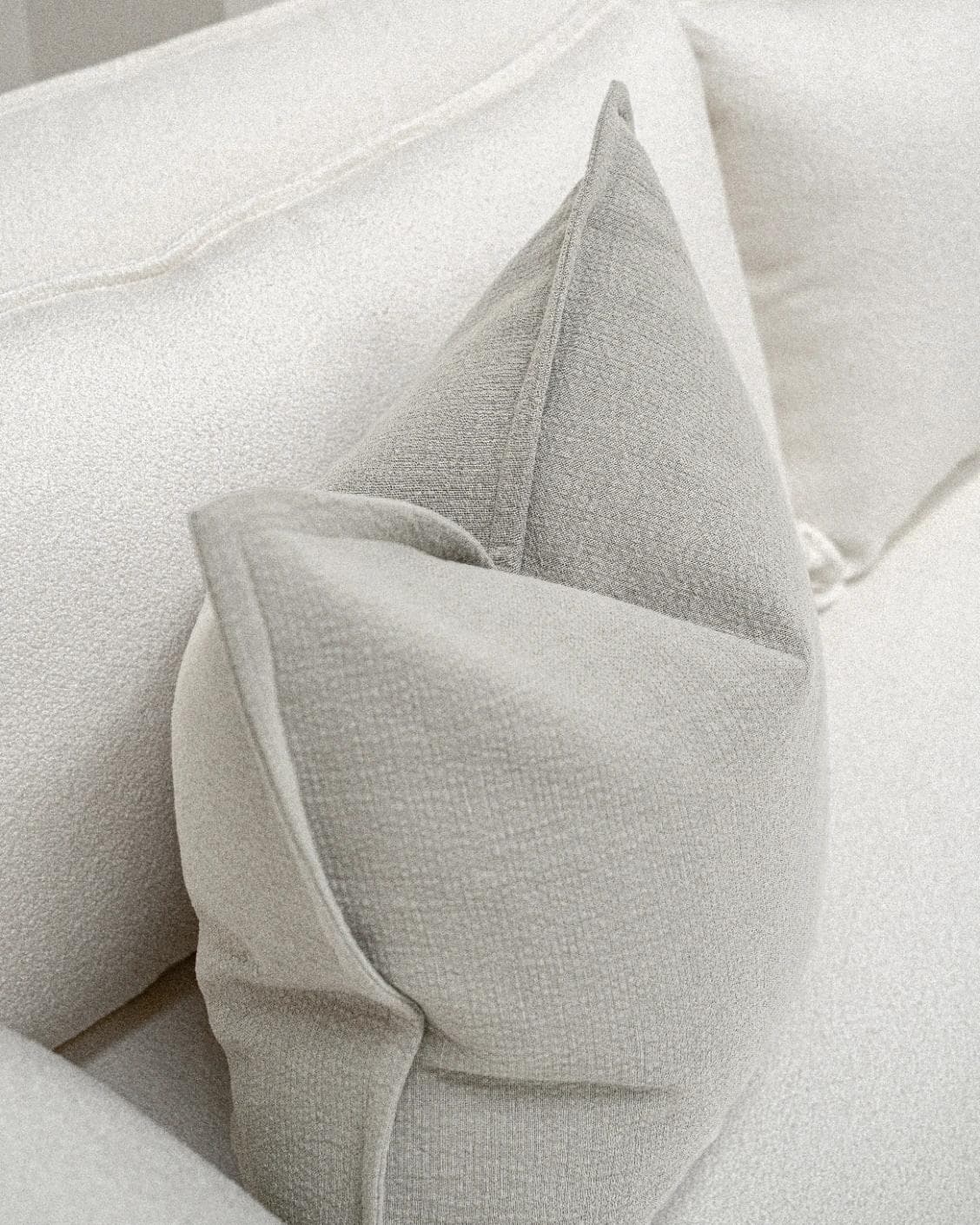 Siena Hodler cushion in grey, shown in a lifestyle top view as image 5