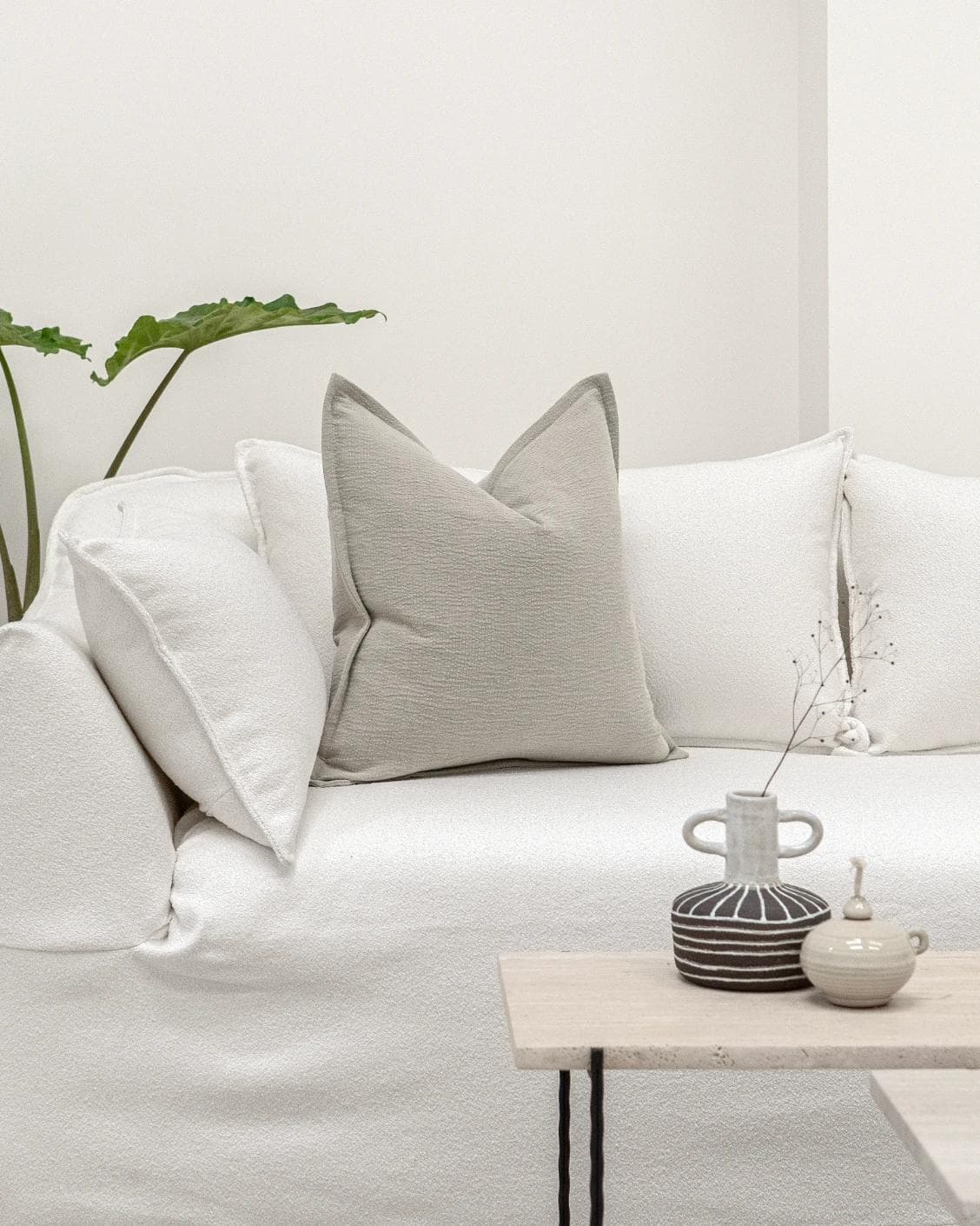 Siena Klimt cushion in grey, shown in a lifestyle front view as image 4