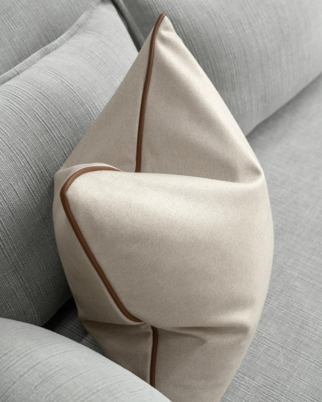 Silvie Klimt cushion in cream, shown in a lifestyle top view as image 5