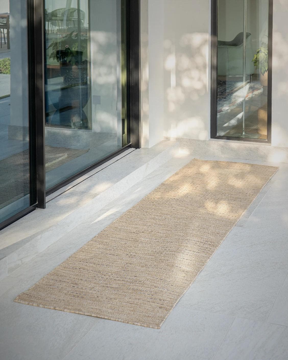 Solana Sandy Runners carpet in brown, shown in a lifestyle front view