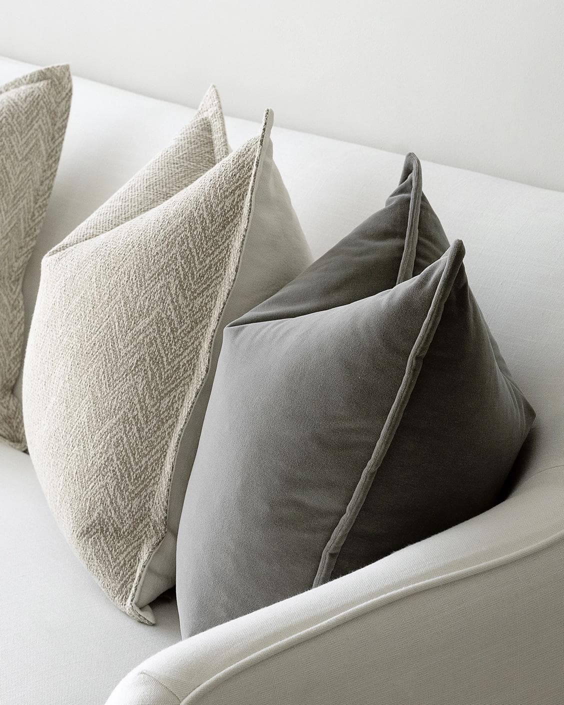 Sophie Bundle cushion in grey and beige, shown in a product right view as image 7