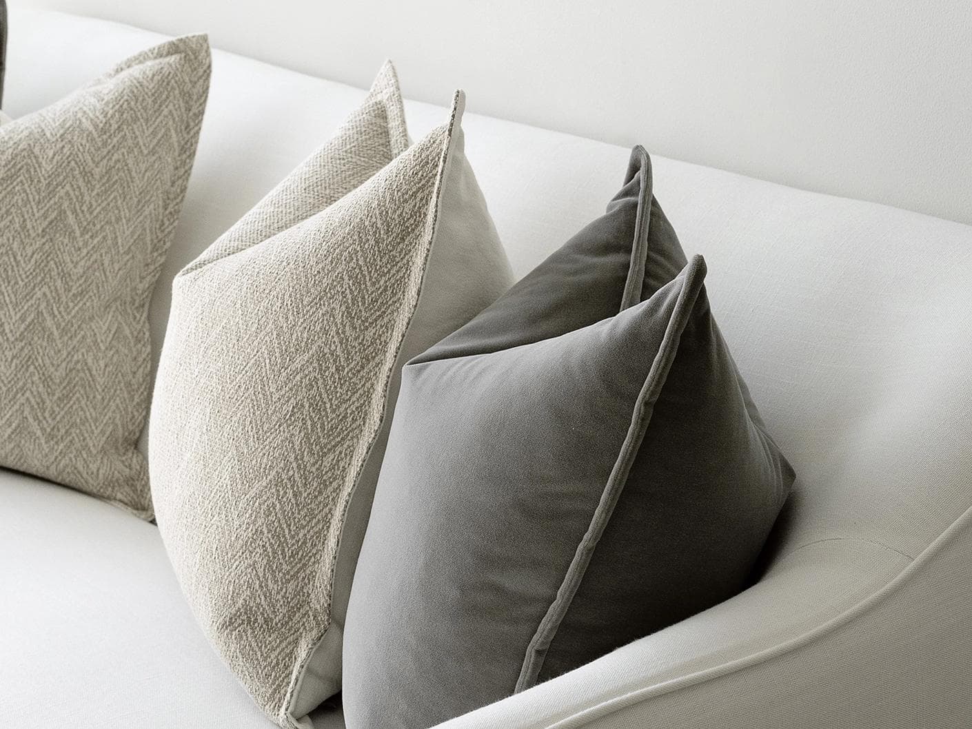 Sophie Bundle cushion in grey and beige, shown in a product right view as image 7