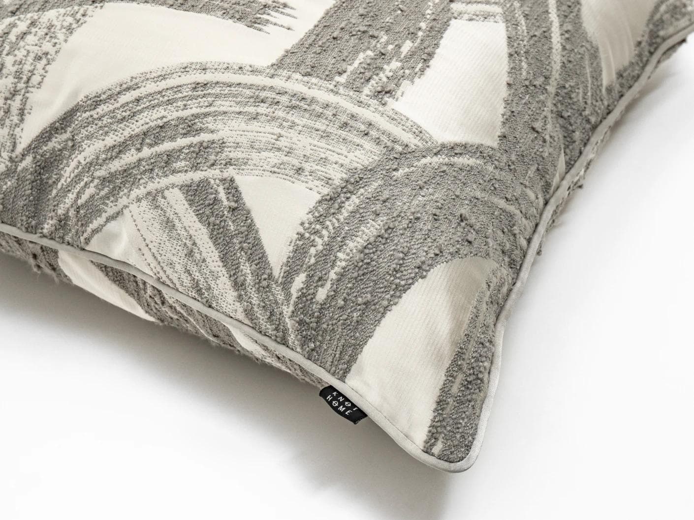 Tanya Laurent cushion in white and grey, shown in a product top view as image 7