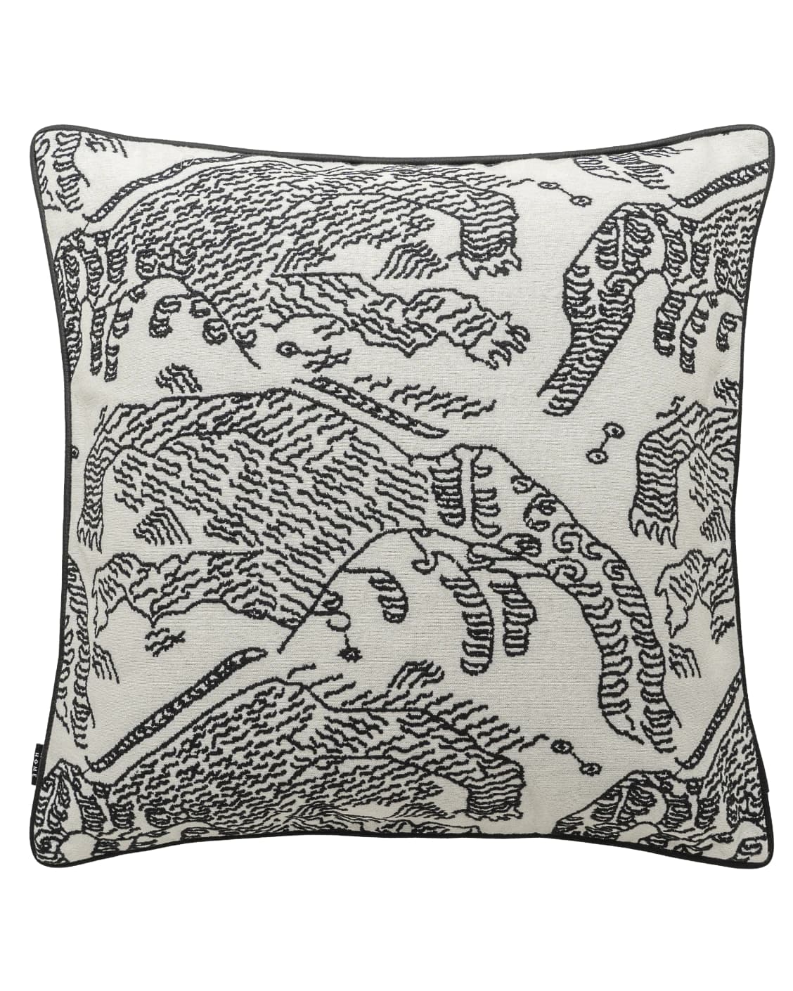 Tessa Steele cushion in ivory and charcoal, shown in a product front view as image 10