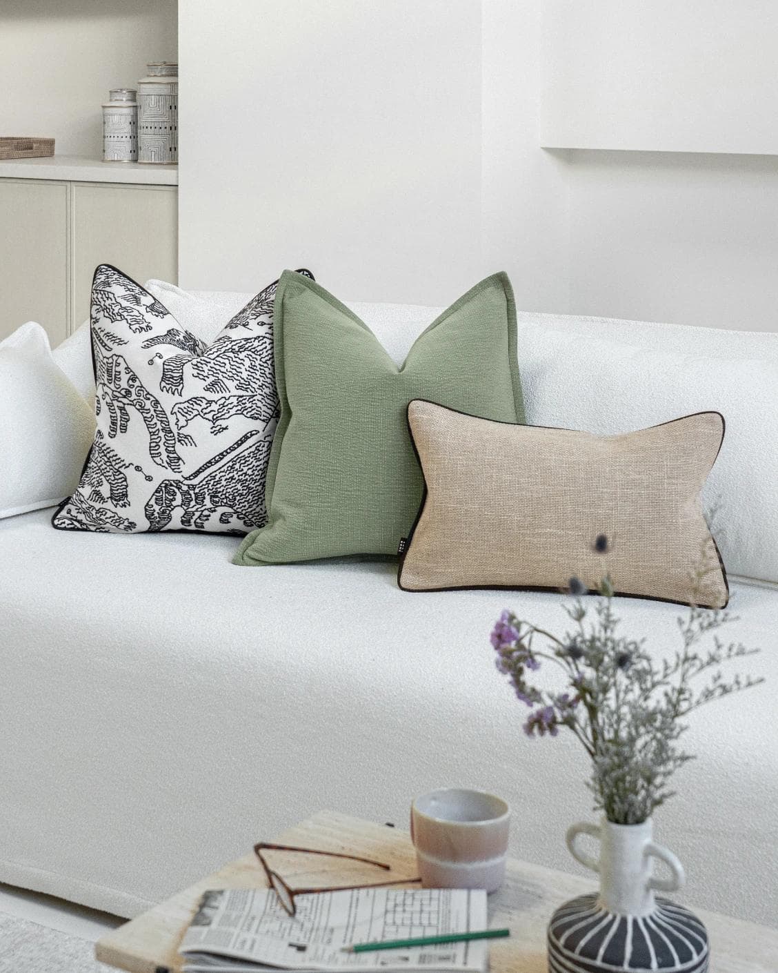 Tex Bundle cushion, shown in a lifestyle front view as image video image