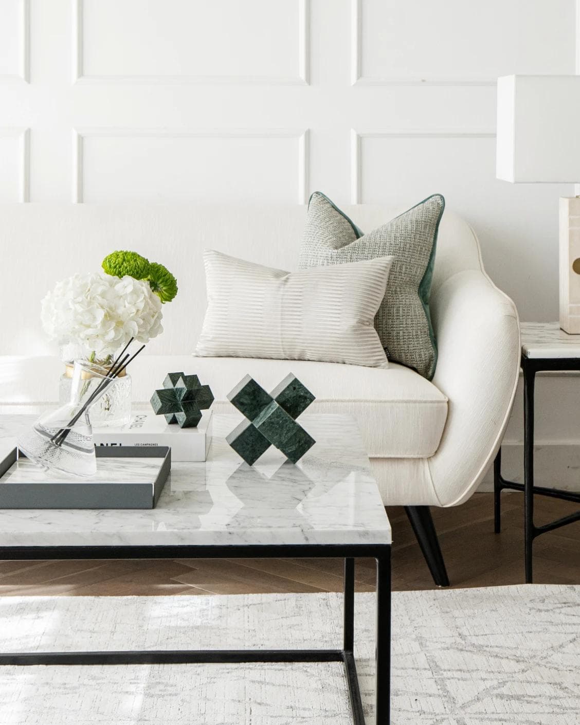 Tobias Ellis statues and sculptures in green, shown in a lifestyle front view as image 4