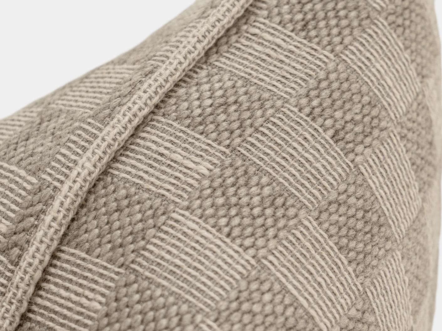 Troi Klimt II cushion in taupe and beige, shown in a product close-up as image 8