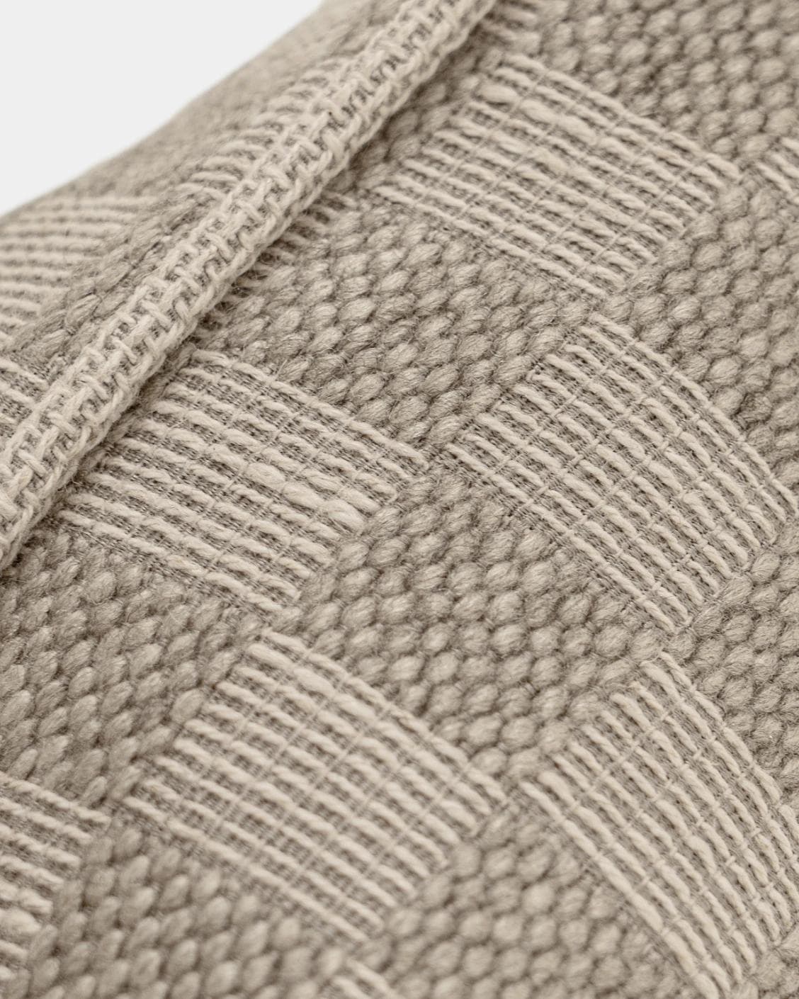 Troi Klimt II cushion in taupe and beige, shown in a product close-up as image 8